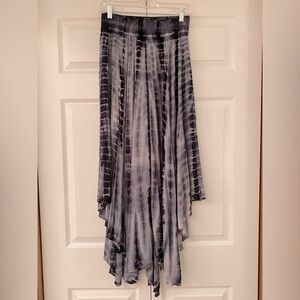 NWT Anthropologie Asymmetrical Tie-Dye Skirt in Black and Gray